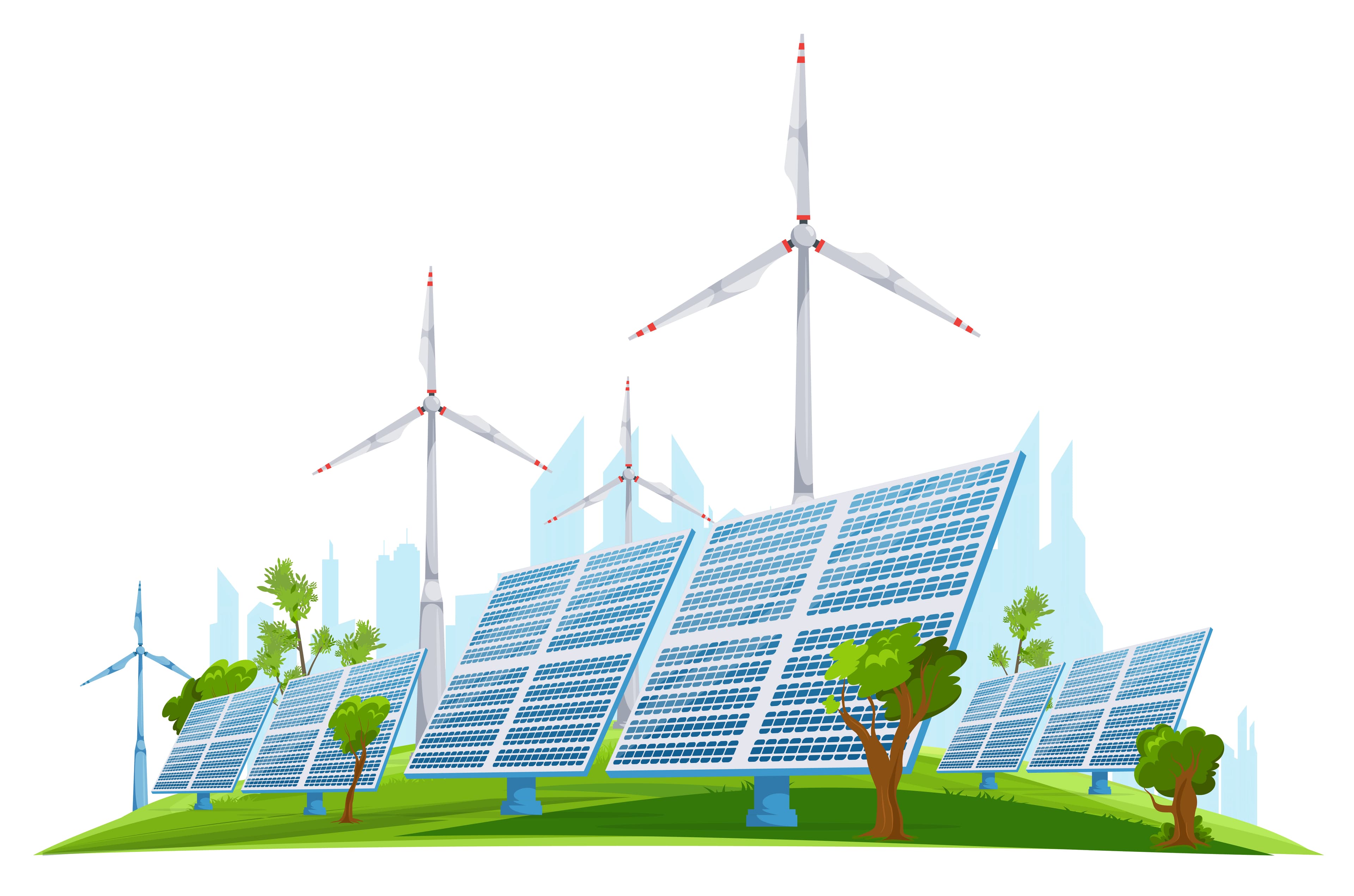 Lighting and sustainability illustration